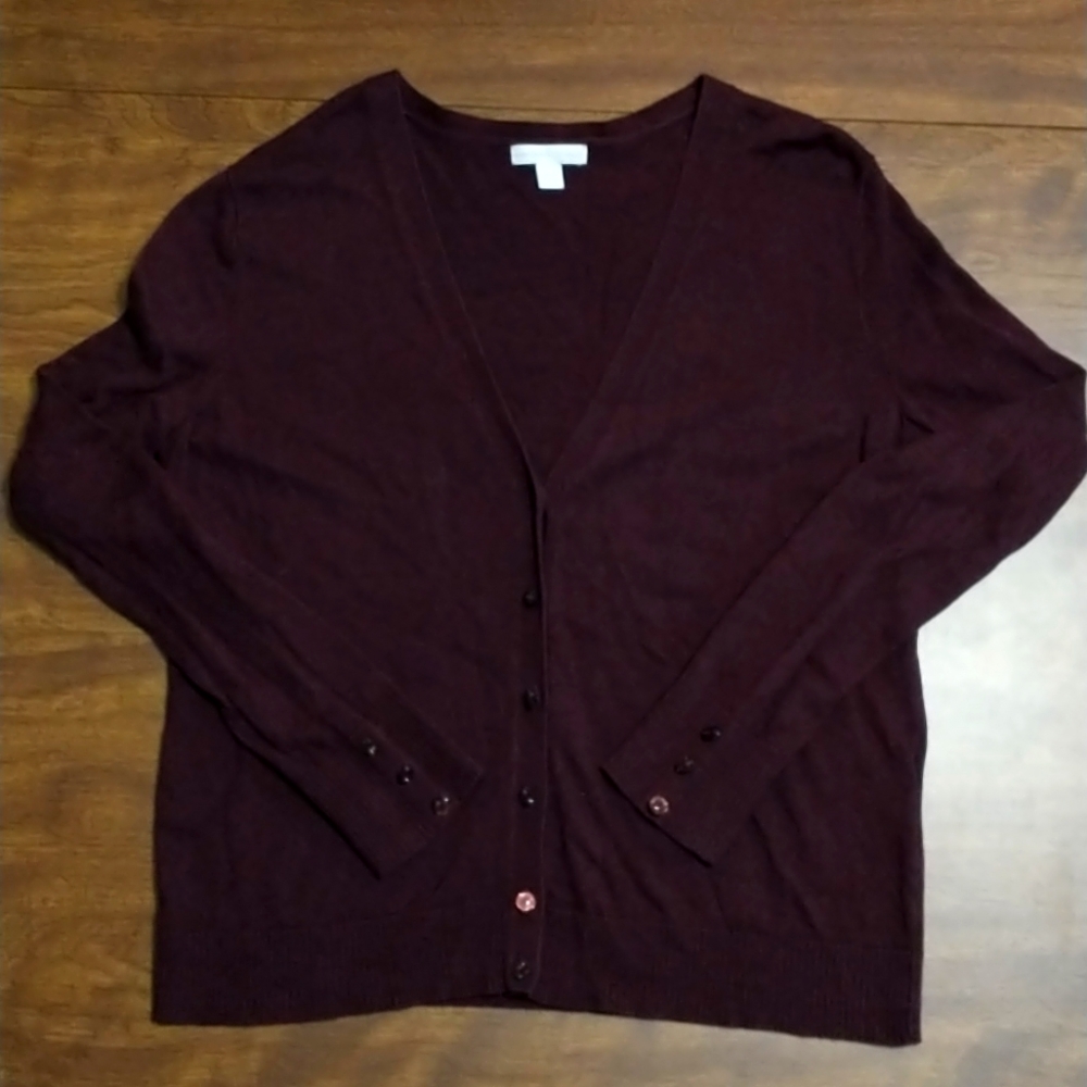 New York & Company Cardigan, XL, Wine
